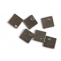 Kvadrat, børstet, ca. 5 mm, BP, 6 stk.