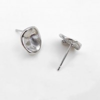 Ørestikker, rynket oval, FS, 10.2x11.7 mm. 3 par