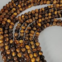 Tigerøje, rund, 6 mm, 1 streng