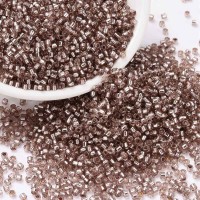 Seed beads, ca. 2x1,5 mm, mørk rosa, ca.10 gram