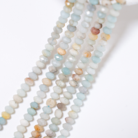 Amazonit，Facetslebne Rondeller/4*6mm/37cm,Hel Streng