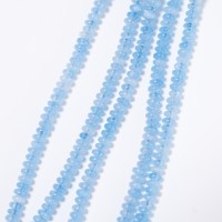 Aquamarin，Glatte Rondeller, 2.4*4.6mm/37cm, Hel Streng