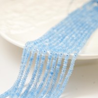 Aquamarin，Glatte Rondeller, 2X4mm, Hel Streng