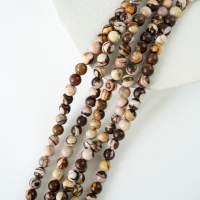 Australisk zebrasten，10mm rund，hel streng 38cm