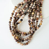 Australisk zebrasten，6mm rund，hel streng 38cm