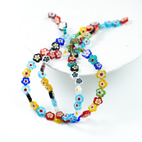 Blomsterformet  Glasperler 10mm、8mm/32cm  - Mix