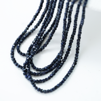 Blue Golden Sandstone，facetslebne terninger, 2.5mm/37cm，Hel Streng