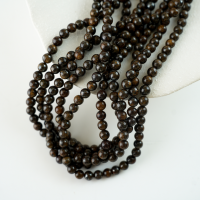 Bronzegrå,6mm rund,hel streng 38cm