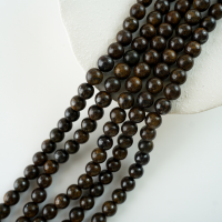 Bronzegrå,8mm rund,hel streng 38cm