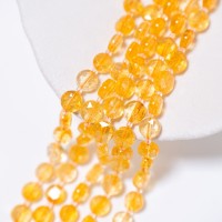 Citrin，10.2mm facetslebne mønter/37cm，hel streng