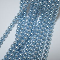 Crystal pearl,8mm rund/40cm, Hel Streng - Blue