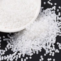 Seed beads, ca. 2x1,5 mm, hvid, ca. 5 gram