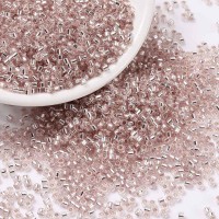 Seed beads, ca. 2x1,5 mm, lys rosa, ca. 5 gram
