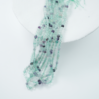 Fluorescerende Kvarts，4mm rund，hel streng 37cm