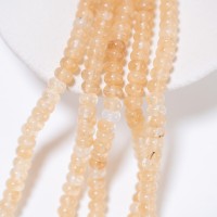 Gul Rutileret Kvarts,Glatte Rondeller/8.4*4.8mm/39cm,Hel Streng