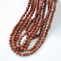 Guldsandsten, Diamantslebet Rund,4mm/37cm, Hel Streng