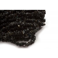 Shell pearls, chips, gråsorte, ca. 7-14 mm, 1 streng