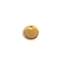Mønt m/1 hul, 8x1 mm, forgyldt med 18K guld, 2 stk.
