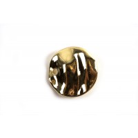 Mønt m/2 huller, 12x1 mm, forgyldt, 2 stk.