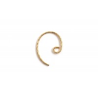Ørekrog m/mønster, ca. 19x14 mm, forgyldt med 18K guld, 1 par