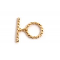 Ringlås, ankerkæde, 22x2,5 mm, FG med ægte guld, 1 stk.