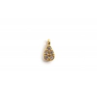 Vedhæng, dråbe m/zirkonia, ca. 5x2,5x1,8 mm, FG med 18 K guld, 4 stk.