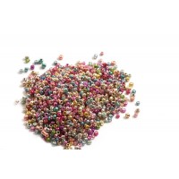 Seed beads, 12/0, ca. 2.5-3x1,5-2 mm, multicolour, ca. 10gram