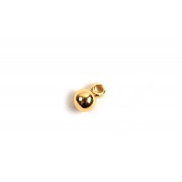 Vedhæng, perle, ca. 4,5x3 mm, FG med 18 K guld, 2 stk.