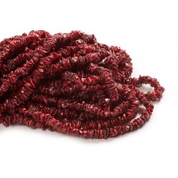 Ferskvandsperler, keshi, rød, ca. 6-12 mm, 1 streng