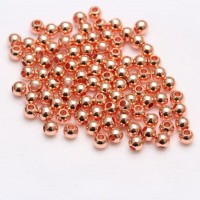 Mellemperle, Runde perler, ca.8mm, FG, 5stk Rose Gold