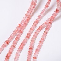 Natural Lyserød Strawberry,Glatte Rondeller/4.7*2.3mm/39cm,Hel Streng