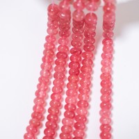 Natural Lyserød Strawberry,Glatte Rondeller/8.1*4.8mm/38cm,Hel Streng