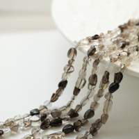 Naturlige krystalperler，5-10mm/39cm，Hel Streng - Tortie