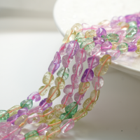 Naturlige krystalperler，8-15mm/40cm，Hel Streng - Blandet