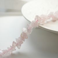Naturlige rå krystallerpink，10-20mm/40cm，Hel Streng- ‌Lyse pink