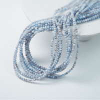 Naturlige skal perler,3mm rund, hel streng 38cm - Aqua