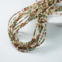 Naturlige skal perler,3mm rund, hel streng 38cm - Mix2