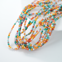 Naturlige skal perler,4mm rund, hel streng 38cm - Mix