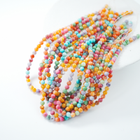 Naturlige skal perler,6mm rund, hel streng 37cm - Mix