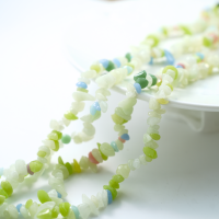 Naturligt fluorescerende fluorit ,5-10mm/77cm，Hel Streng 