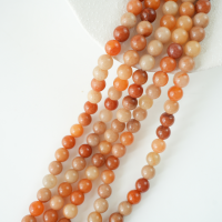 Rød aventurin,8mm rund,hel streng 38cm