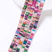 Regnbue Turmalin，Glatte Rondeller/2*6.5mm/37cm,Hel Streng