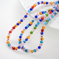 Rund Glasperler 6mm/34cm - Mix