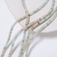 Slangehud Agat，Glatte Rondeller/2*5mm/40cm,Hel Streng