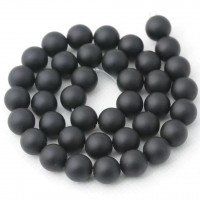 Sort onyx, mat, 13 mm, 1 stren
