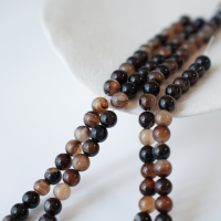 Tefarvet agat,8mm rund/37cm,hel streng