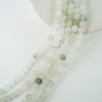 Tianshan-bergjade，8mm rund，hel streng 38cm