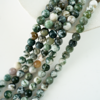 Træmarmor,10mm rund,hel streng 38cm