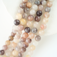 Violet Kvarts，10mm rund，hel streng 38cm