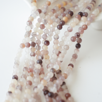 Violet Kvarts，8mm rund，hel streng 38cm